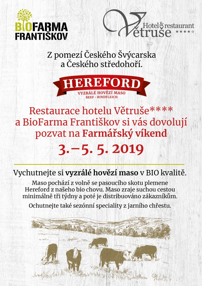 Farmářský víkend s naším masem v restauraci hotelu Větruše****